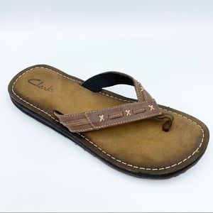 Clark’s Brown Leather Thong Flip Flop 8M